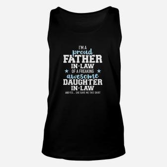 Proud Father In Law Of A Freaking Awesome Unisex Tank Top - Seseable