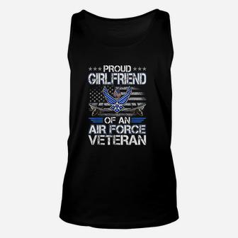 Proud Girlfriend Of A Air Force Veteran American Flag Unisex Tank Top - Seseable