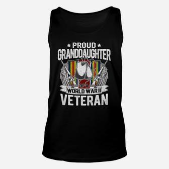 Proud Granddaughter Of A World War 2 Veteran Military Family T-shirt Unisex Tank Top - Seseable