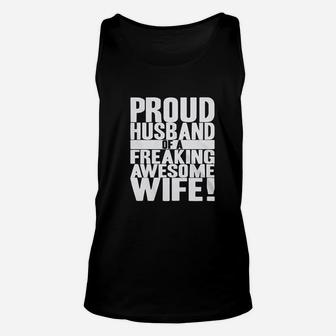 Proud Husband Of Awesome Wife Funny Valentines Day Unisex Tank Top - Seseable