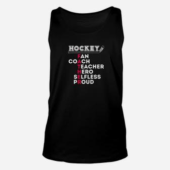 Proud Ice Hockey Daddy Fathers Day Hockey Gifts Premium Unisex Tank Top - Seseable