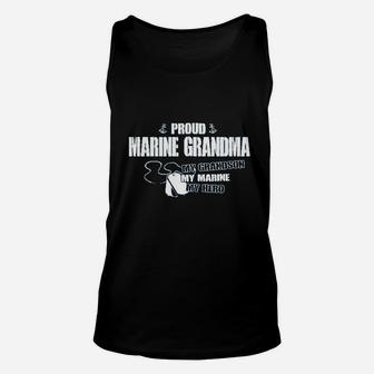 Proud Marine Grandma My Grandson Hero Missy Fit Ladies Unisex Tank Top - Seseable