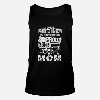 Proud National Guard Mom Now He Protects Me Unisex Tank Top - Seseable