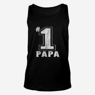 Proud Number One Papa Fathers Day Gift Men Dad Grandpa Unisex Tank Top - Seseable