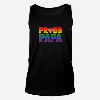 Proud Papa Lgbt Parent Gay Pride Fathers Day Premium Unisex Tank Top - Seseable