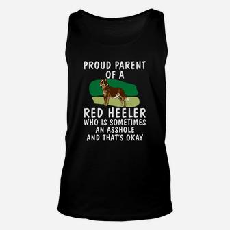 Proud Parent Of A Red Heeler Dog Unisex Tank Top - Seseable