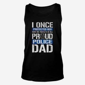 Proud Police Dad Support Police Daughter Unisex Tank Top - Seseable
