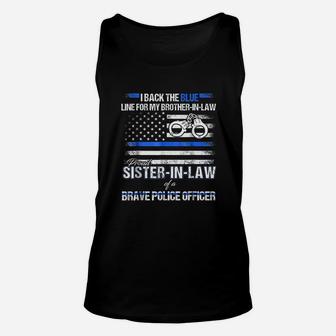 Proud Sister In Law Of A Brave Police Officer Gift Unisex Tank Top - Seseable