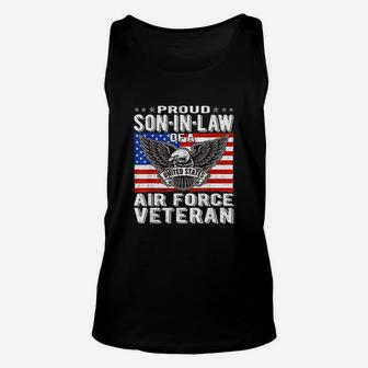 Proud Son In Law Of A Us Air Force Veteran Military Family Unisex Tank Top - Seseable