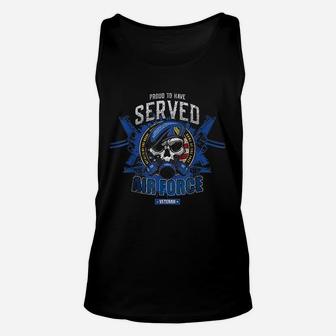 Proud To Have Served Us Air Force Military Veteran Unisex Tank Top - Seseable