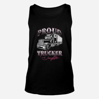 Proud Trucker Daughter Truck Driver Kid Child Fathers Day Unisex Tank Top - Seseable