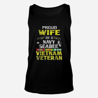 Proud Wife Of A Navy Seabee Vietnam Veteran Unisex Tank Top - Seseable