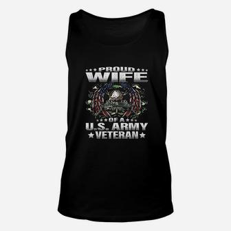 Proud Wife Of A Us Army Veteran Military Vets Spouse Unisex Tank Top - Seseable