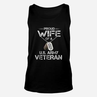 Proud Wife Of A Us Army Veteran Veterans Day Gift Unisex Tank Top - Seseable