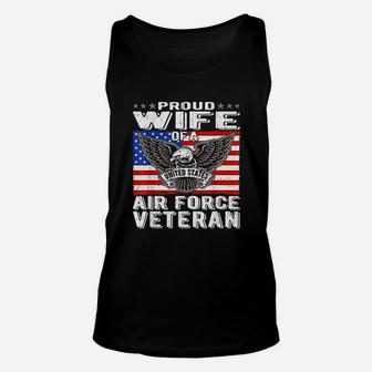 Proud Wife Of Us Air Force Veteran Patriotic Military Unisex Tank Top - Seseable