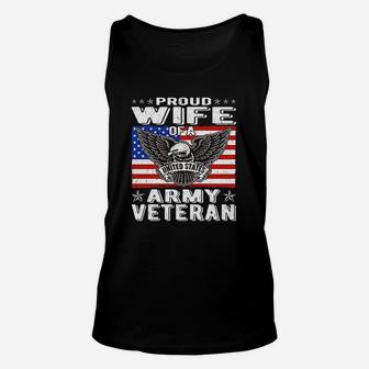 Proud Wife Of Us Army Veteran Patriotic Military Unisex Tank Top - Seseable
