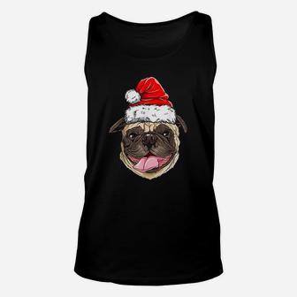 Pug Christmas Dog Santa Unisex Tank Top - Seseable