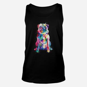 Pug Colorful Unisex Tank Top - Seseable