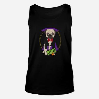 Pug Dog Halloween Costume Shirt Cute Vampire Unisex Tank Top - Seseable