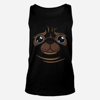 Pug Puppy Dog Face Funny Halloween Costume Gift Unisex Tank Top - Seseable