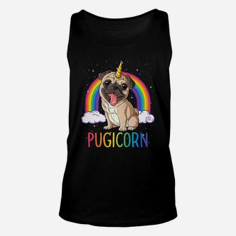 Pugicorn Pug Unicorn Kids Women Space Galaxy Rainbow Unisex Tank Top - Seseable