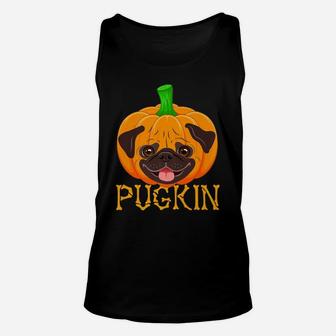 Pugkin Pug Pumpkin Pug Dog Funny Costume Halloween Unisex Tank Top - Seseable