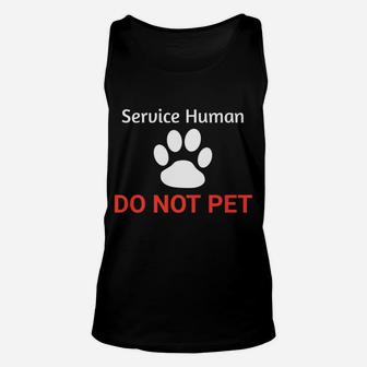 Puppy Dog Service Human Do Not Pet With Paw Unisex Tank Top - Seseable