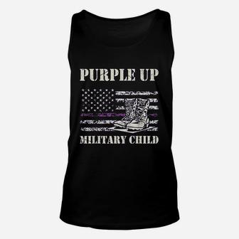 Purple Up Military Child Kids Army Dad Vintage Flag Unisex Tank Top - Seseable