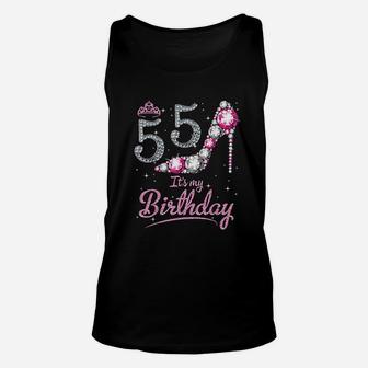 Queen 55 Years Old Its My Birthday Vintage Retro Girl Unisex Tank Top - Seseable
