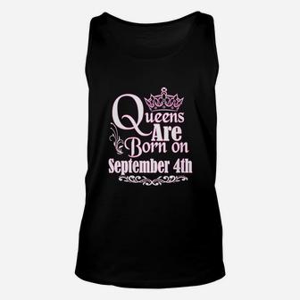 Queens Are Born On September 4th Virgo Libra Unisex Tank Top - Seseable