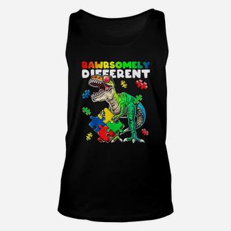 Rawrsomely Different Dinosaur Autism Awareness Unisex Tank Top - Seseable