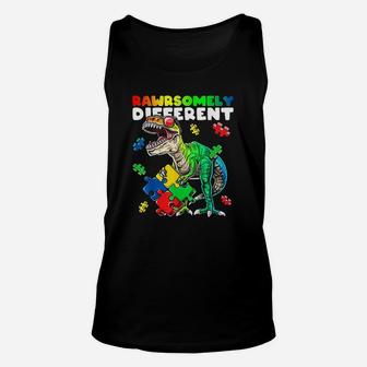Rawrsomely Different Dinosaur Awareness Puzzle Gift Unisex Tank Top - Seseable