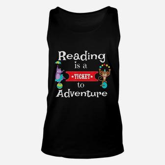 Reading For Kids And Teachers Circus Animal Reading Unisex Tank Top - Seseable