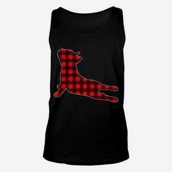 Red Plaid French Bulldog Yoga Funny Gift Yoga Lovers Unisex Tank Top - Seseable