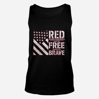 Red Remember Everyone Deployed Land Of The Free Because Of The Brave Unisex Tank Top - Seseable