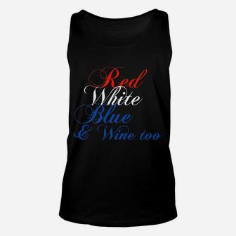 Red White And Blue Wine Halloween Christmas Funny Co Unisex Tank Top - Seseable