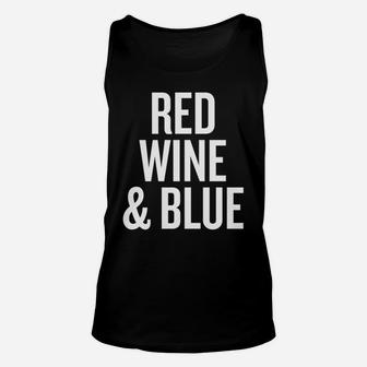 Red Wine Blue Funny Halloween Christmas Humor Cool Unisex Tank Top - Seseable