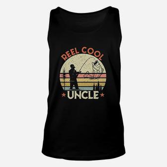 Reel Cool Uncle Vintage Fishing Lover Gift For Uncle Unisex Tank Top - Seseable