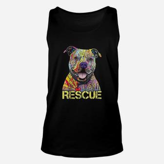 Rescue Dog Colorfull Pitbull Dog Adopt Dont Shop Unisex Tank Top - Seseable