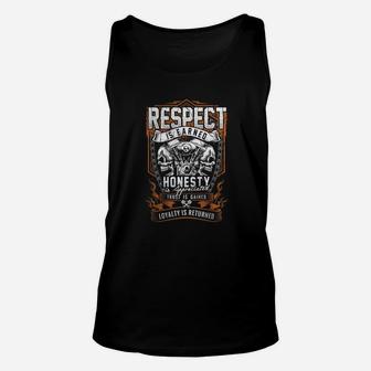 Respect Is Earned Skull - Engine - Hot Unisex Tank Top - Seseable