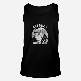 Respect The Beard Distressed Santa Claus Funny Christmas Unisex Tank Top - Seseable