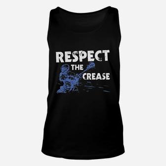 Respect The Crease Lacrosse Lax Goalie Gift Unisex Tank Top - Seseable