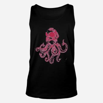 Retreez Classic Funny Octopus Scuba Diver Diving Graphic Unisex Tank Top - Seseable
