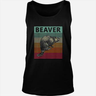 Retro Beaver Vintage Beaver Unisex Tank Top - Seseable