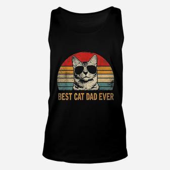 Retro Best Cat Dad Ever Funny Cat Lover Dad Fathers Day Unisex Tank Top - Seseable