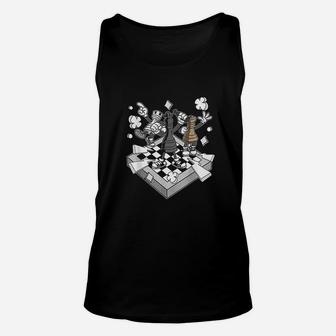 Retro Chess Battle Figures Chessman Checkmate Chess Player Unisex Tank Top - Seseable