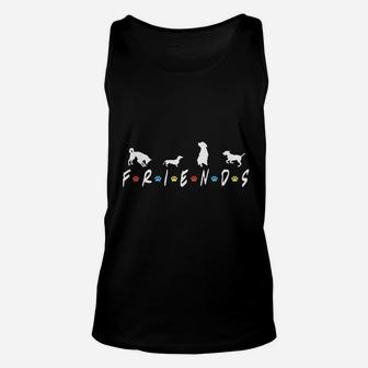 Retro Dog Friends Paw Dog Lover Paw Unisex Tank Top - Seseable