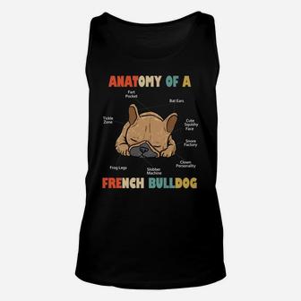 Retro French Bulldog Anatomy Cute Dog, gifts for dog lovers Unisex Tank Top - Seseable