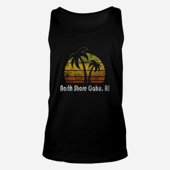 Retro North Shore Oahu T-shirt Hawaii Beach Shirt Unisex Tank Top - Seseable