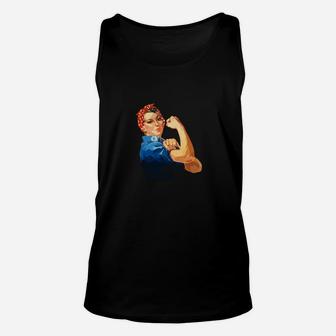 Retro Pop-Art Starken Frauenfigur Unisex TankTop in Schwarz, Mode für Sie - Seseable